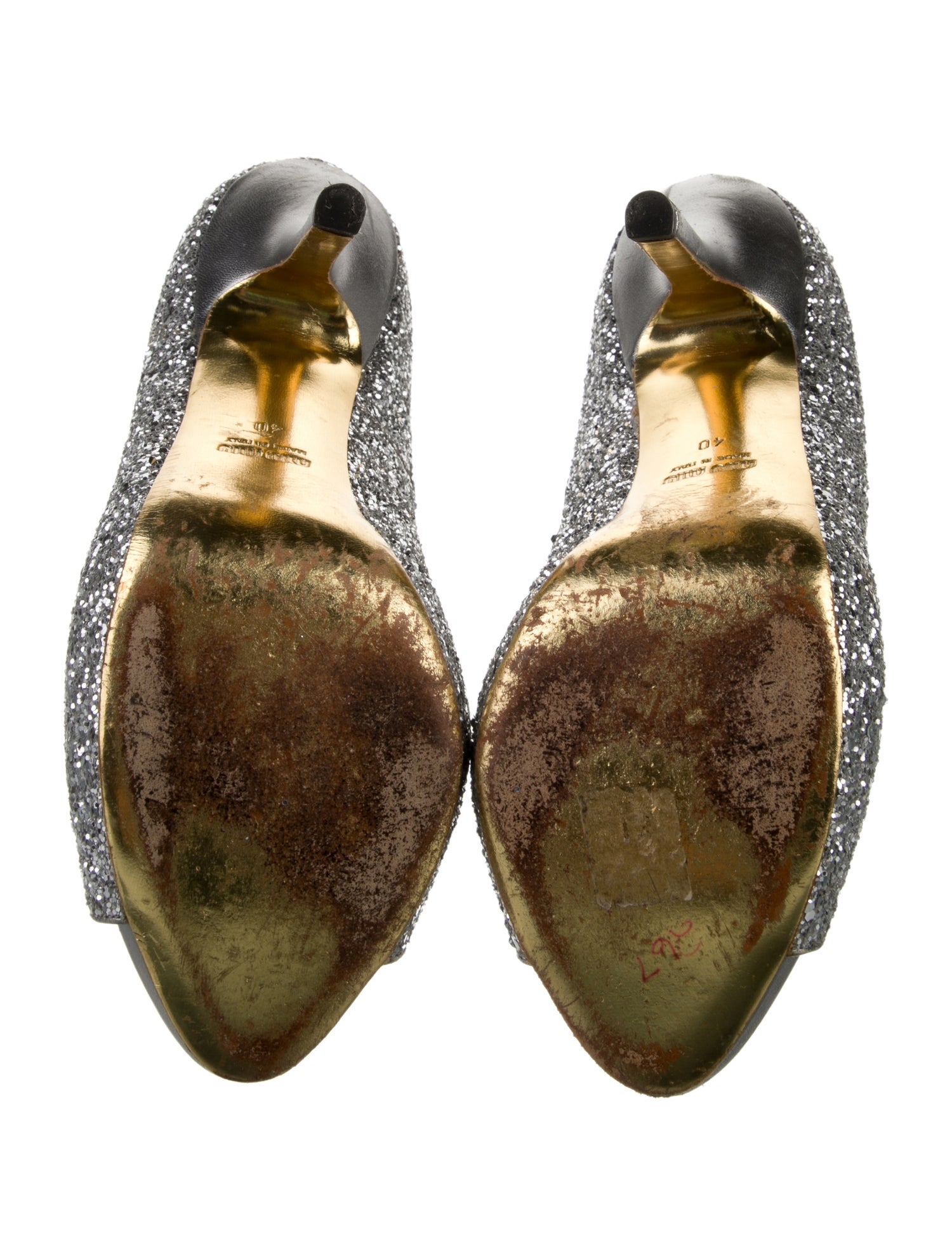 Miu Miu Glitter Glitter Accents Pumps